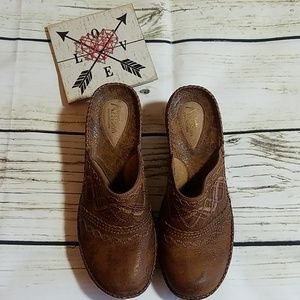 Clark's brown leather shoes